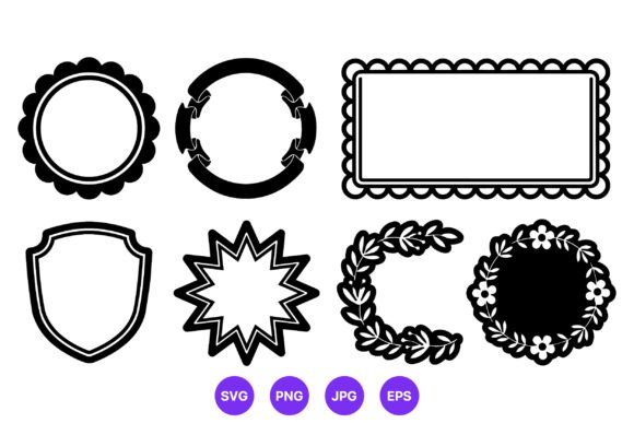 Black Decorative Frame Borders Vector Graphics