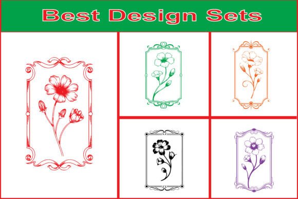 Classic Decorative Flower Frame Art Graphics