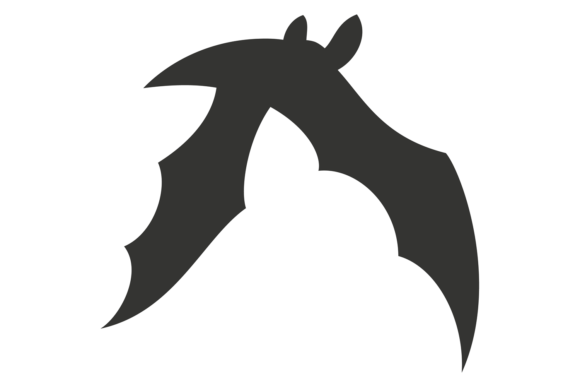 Decorative Bat Silhouette. Black Winged Graphics
