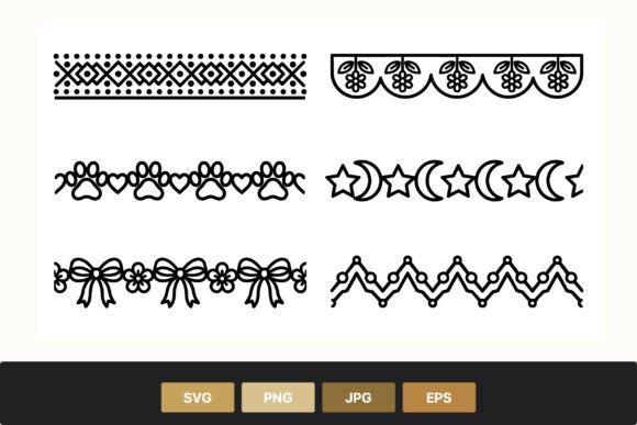Decorative Black and White Border Graphics