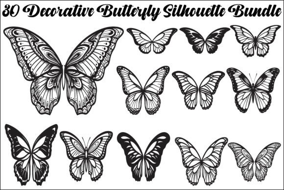 Decorative Butterfly Bundle Graphics for Local Business Branding