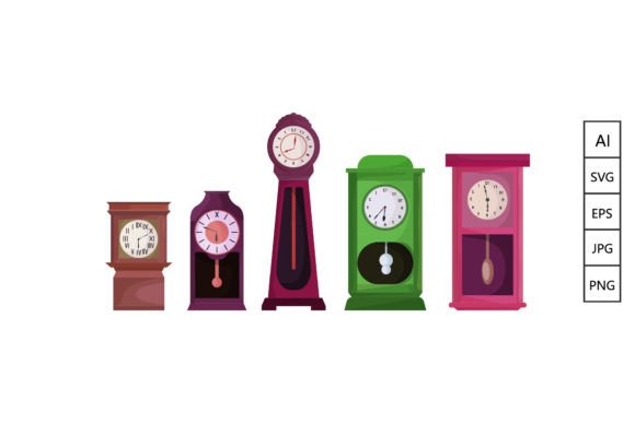 Decorative Clock Set: Graphics & Illustrations for Brand Storytelling