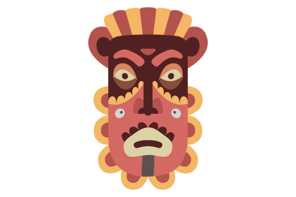 Decorative Ethnic Mask Cartoon Icon Graphics