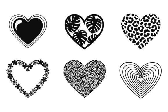 Decorative Heart SVG Bundle Set Graphics for Etsy and Digital Sales