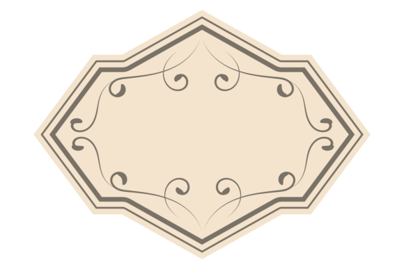 Decorative Label Template Calligraphic Graphics