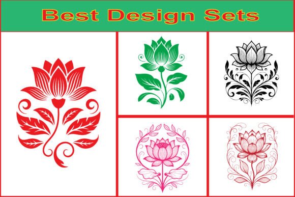 Decorative Lotus Vector Design Set Graphics Freebies