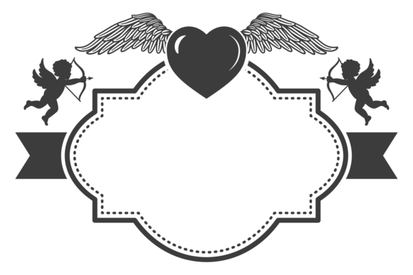 Decorative Romantic Label Template Love Graphics