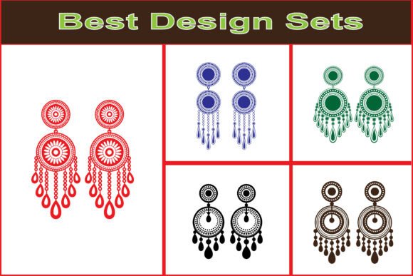 Decorative Round Earrings Graphics Freebies