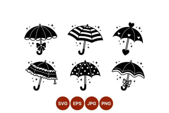 Decorative Umbrella Silhouette Vector