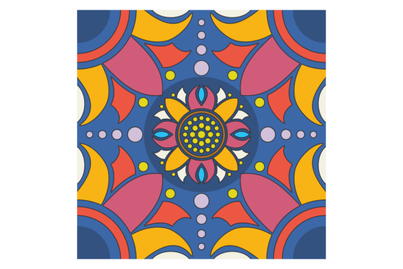 Floral Ceramic Tile Ornament Graphics & Illustrations