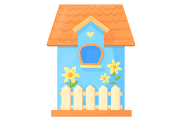 Floral Patterned Birdhouse Graphics for Branding