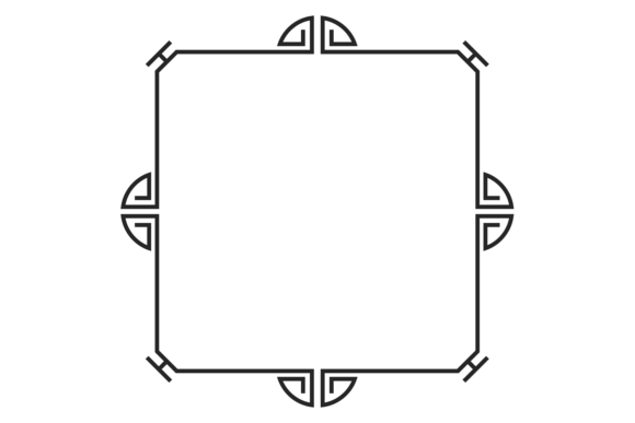 Geometric Line Border. Retro Decorative