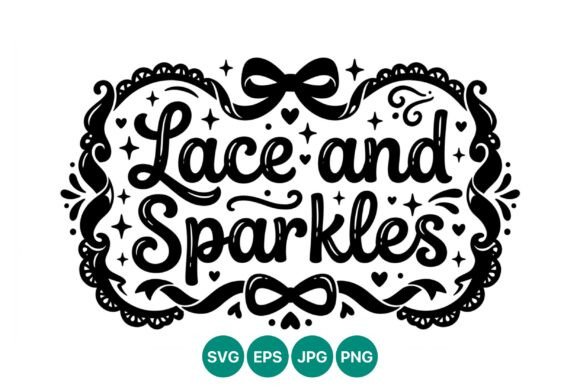 Lace and Sparkles Decorative Ribbon for Graphics and Illustrations