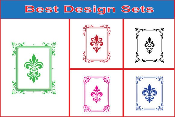 Luxury Fleur De Lis Decorative Frame Set Graphics Freebies