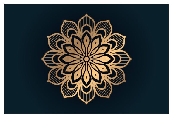 Modern Decorative Golden Luxury Mandala Graphics & Illustrations