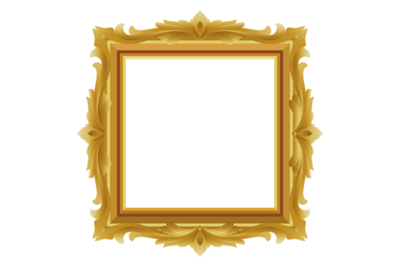 Wooden Frame with Decorative Ornament Graphics